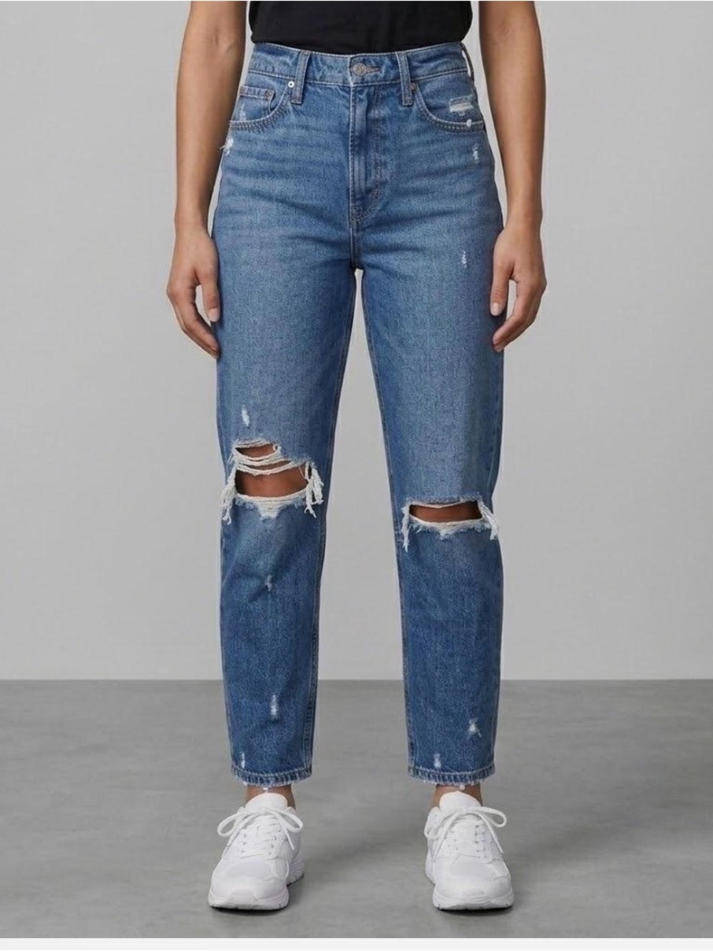 High-Rise Distressed Blue Women’s Jeans